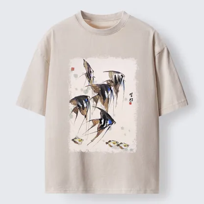 Tokyo-Tiger Tropical Fish Washed T-Shirt