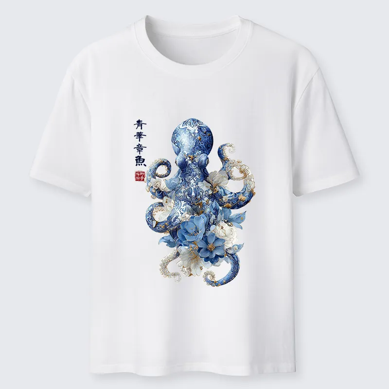 Tokyo-Tiger Porcelain Blossom Octopus Classic T-Shirt