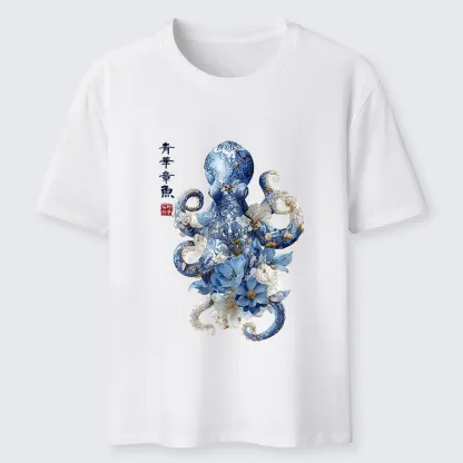 Tokyo-Tiger Porcelain Blossom Octopus Classic T-Shirt