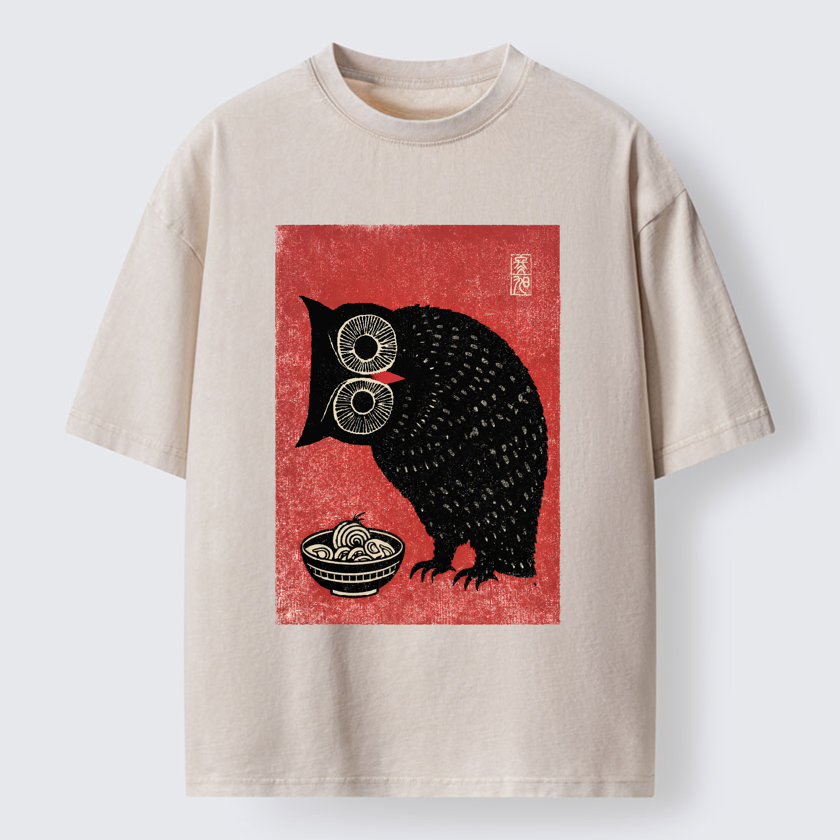 Tokyo-Tiger Ramen And Curious Owl Washed T-Shirt