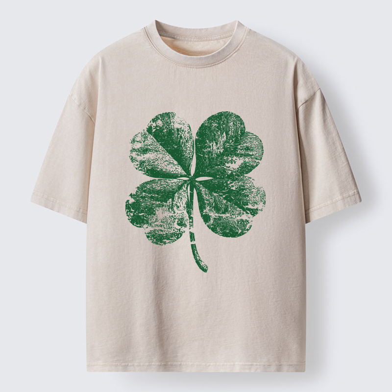 Tokyo-Tiger Lucky Four-leaf Clover Of St. Patrick's Day Washed T-Shirt
