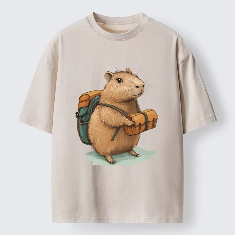 Tokyo-Tiger Traveling Capybara Washed T-Shirt