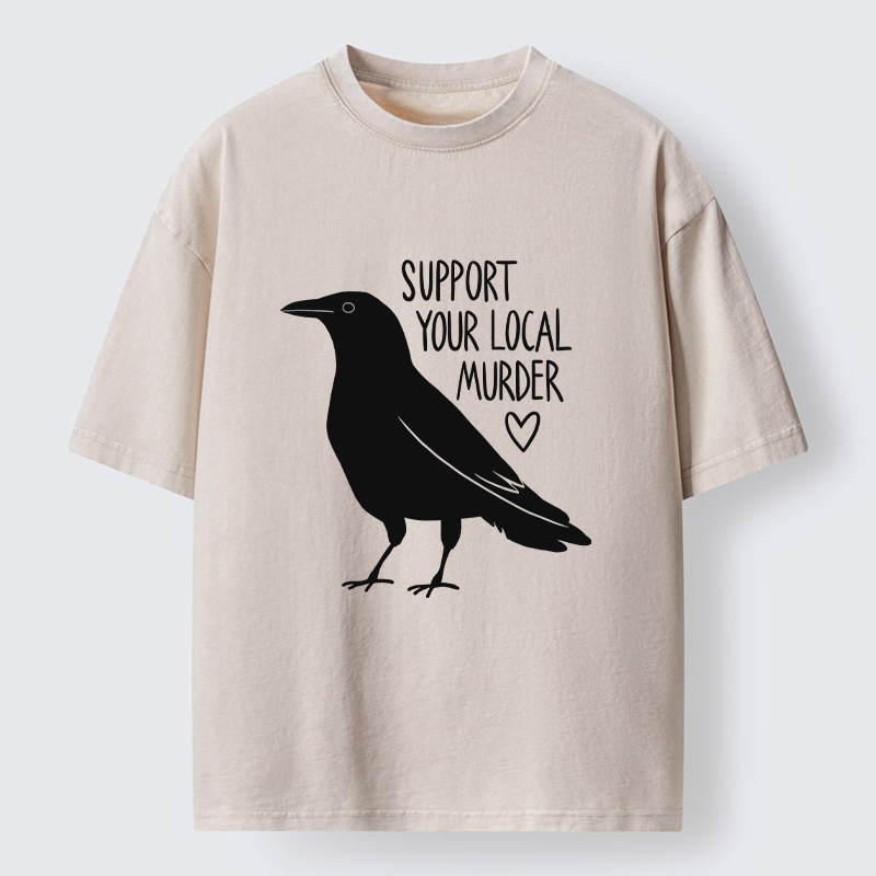 Tokyo-Tiger Support Your Local Murder Washed T-Shirt