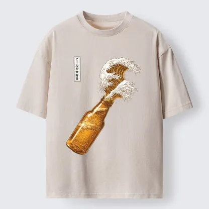 Tokyo-Tiger Beer Wave Washed T-Shirt