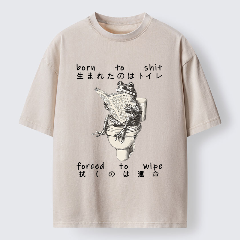 Tokyo-Tiger Frog Reading A Newspaper Washed T-Shirt