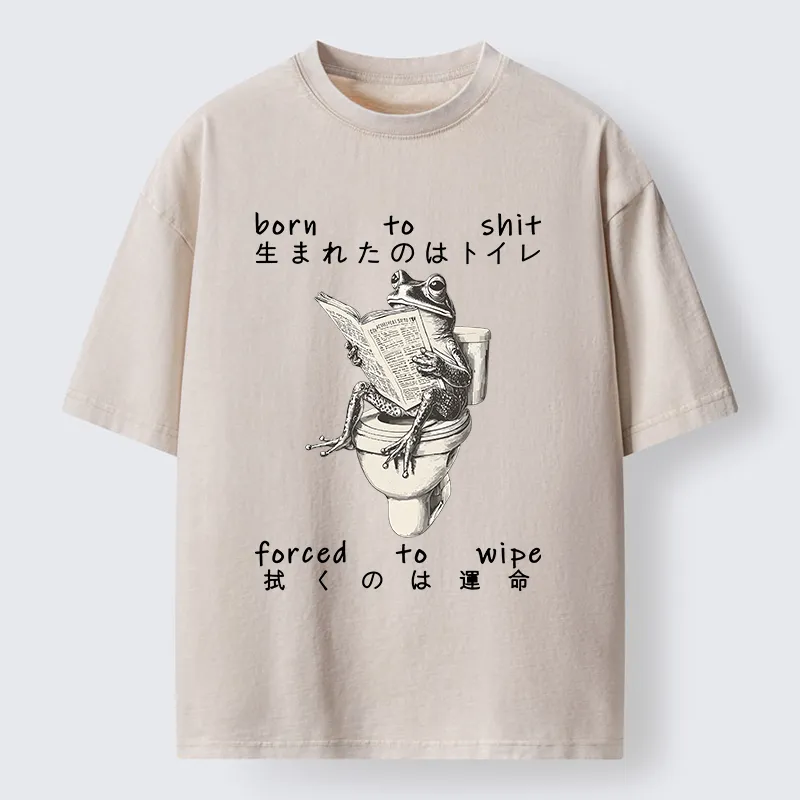 Tokyo-Tiger Frog Reading A Newspaper Washed T-Shirt