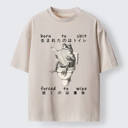 Tokyo-Tiger Frog Reading A Newspaper Washed T-Shirt