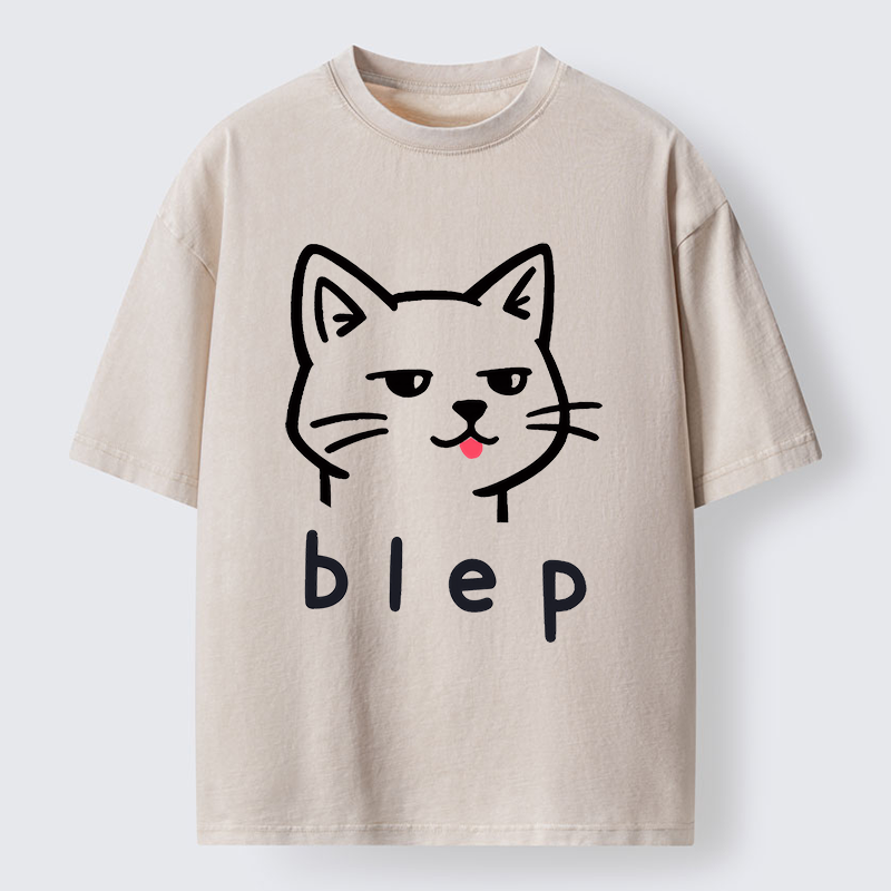 Tokyo-Tiger Naughty Cat Funny Washed T-Shirt