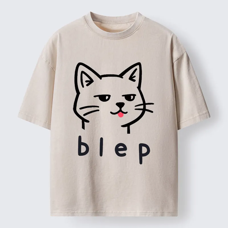 Tokyo-Tiger Naughty Cat Funny Washed T-Shirt