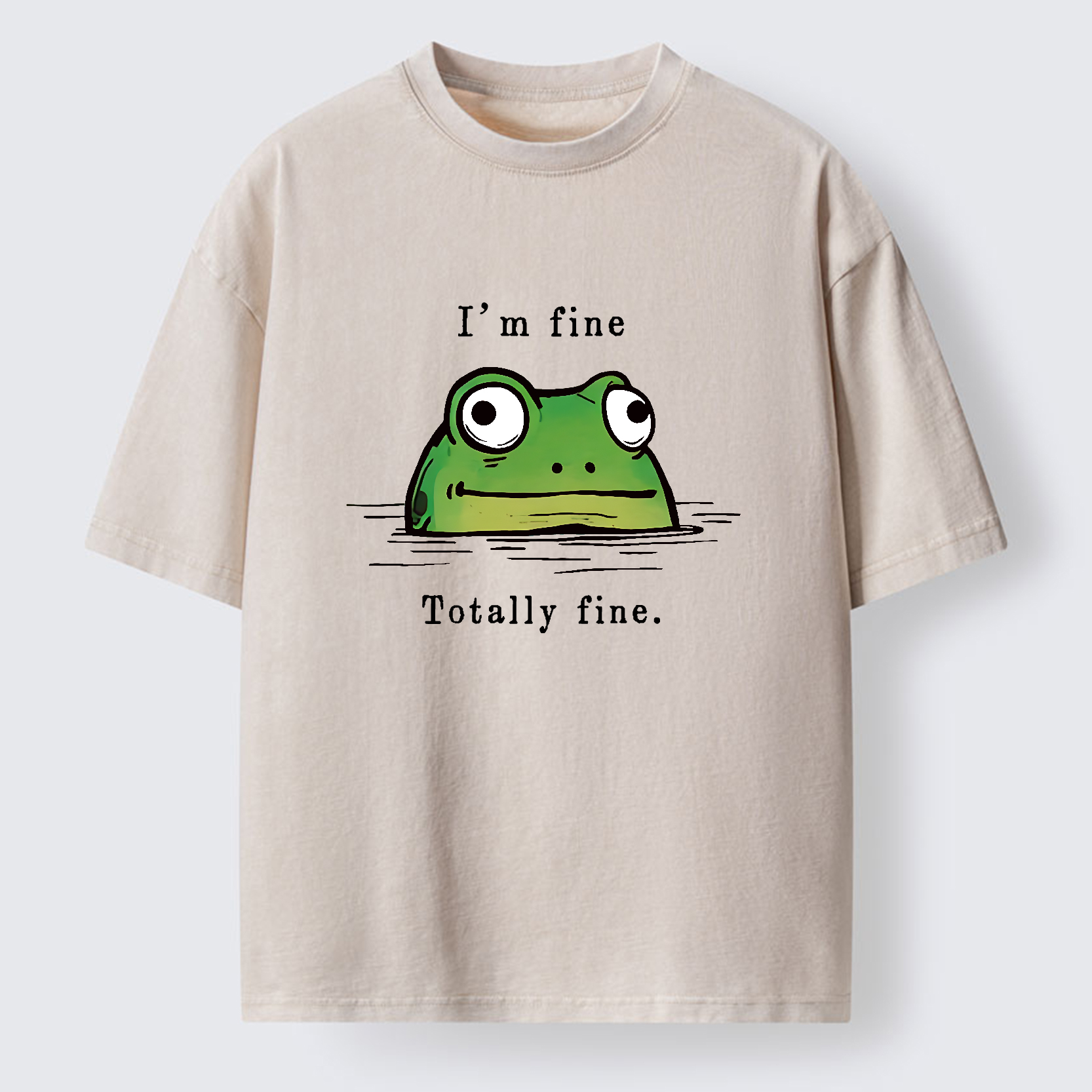 Tokyo-Tiger Totally Fine frog Washed T-Shirt