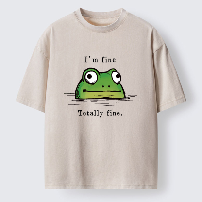 Tokyo-Tiger Totally Fine frog Washed T-Shirt