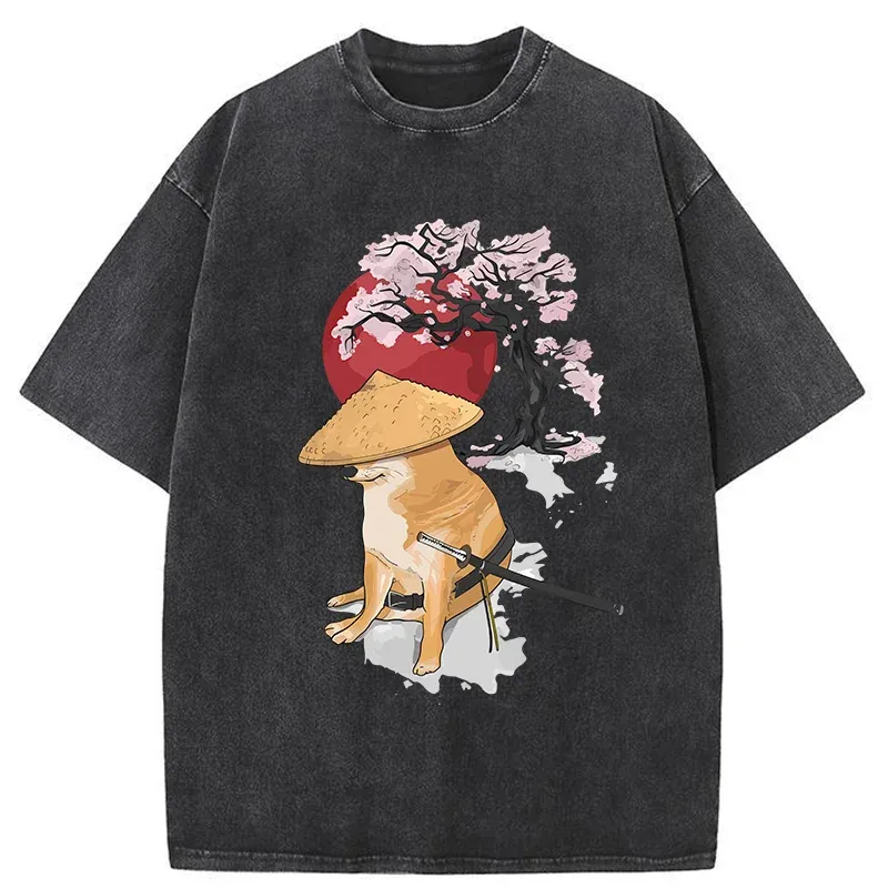 Tokyo-Tiger Vintage Japanese Shiba Inu Washed T-Shirt