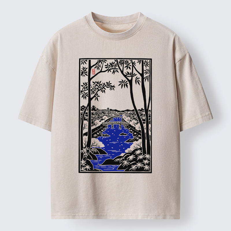 Tokyo-Tiger Meguro Region Of Japan Washed T-Shirt