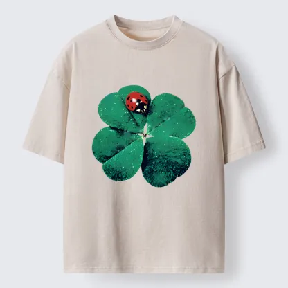 Tokyo-Tiger Ladybug And Lucky Clover Washed T-Shirt