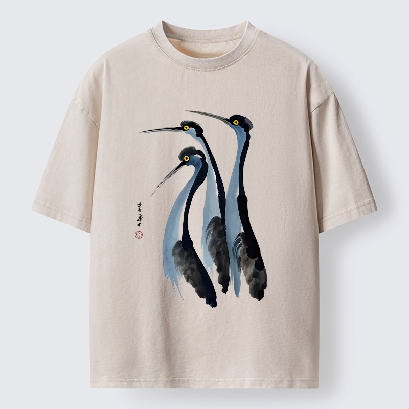 Tokyo-Tiger Blue Crane Washed T-Shirt