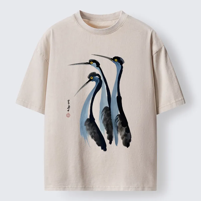 Tokyo-Tiger Blue Crane Washed T-Shirt
