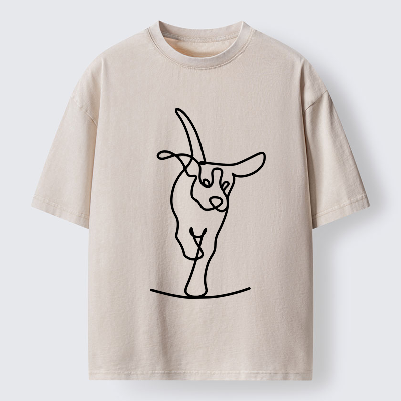 Tokyo-Tiger Minimalist Dog Washed T-Shirt