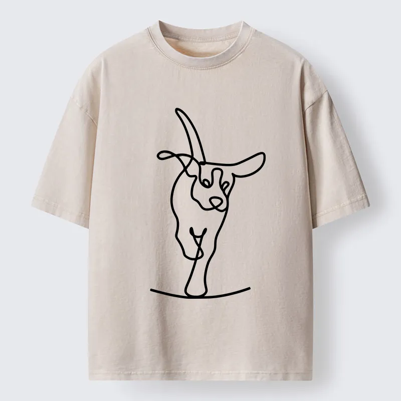 Tokyo-Tiger Minimalist Dog Washed T-Shirt