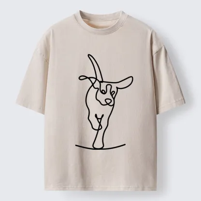 Tokyo-Tiger Minimalist Dog Washed T-Shirt