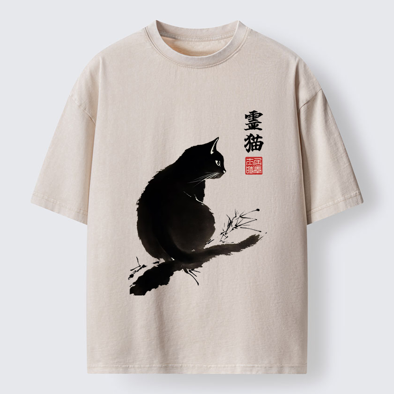 Tokyo-Tiger Mystic Cat Washed T-Shirt