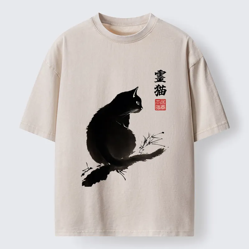 Tokyo-Tiger Mystic Cat Washed T-Shirt