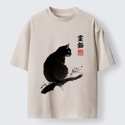 Tokyo-Tiger Mystic Cat Washed T-Shirt