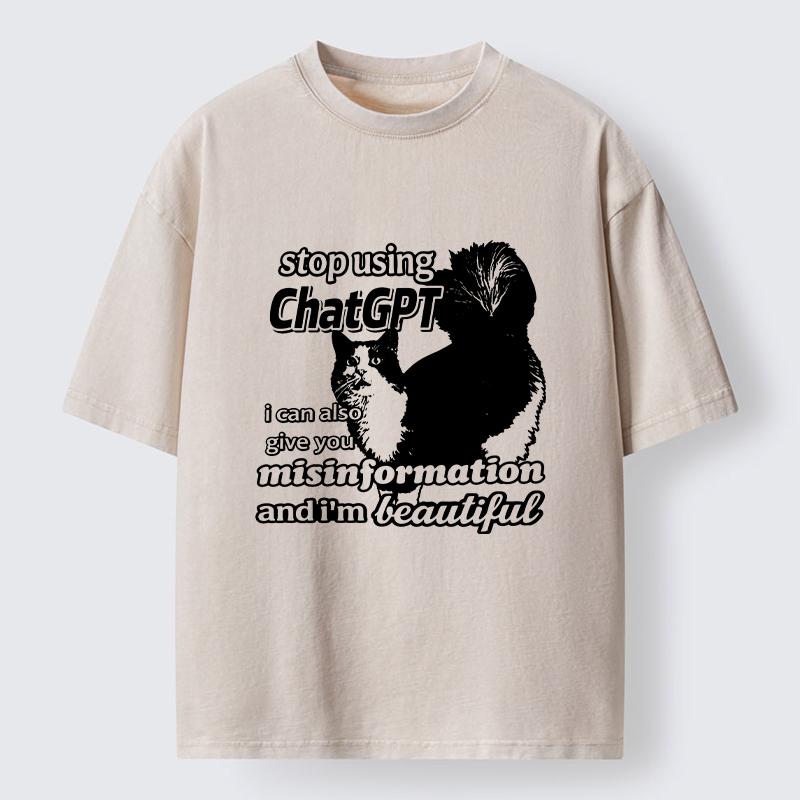 Tokyo-Tiger Stop Using Chatgpt Washed T-Shirt