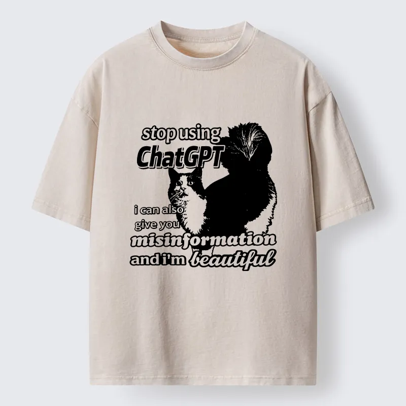 Tokyo-Tiger Stop Using Chatgpt Washed T-Shirt