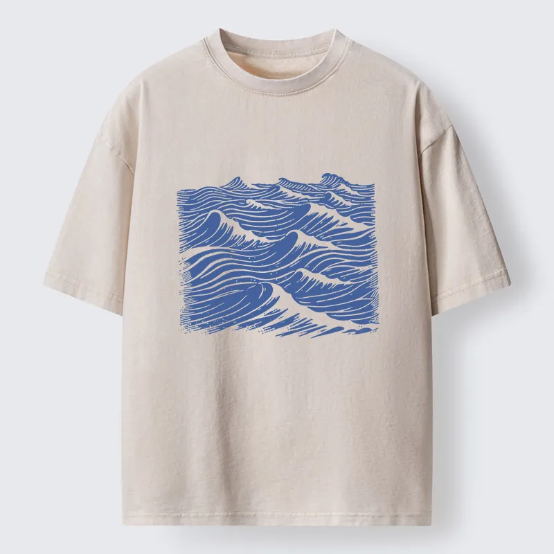 Tokyo-Tiger Vintage Ocean Sea Washed T-Shirt