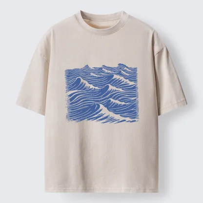 Tokyo-Tiger Vintage Ocean Sea Washed T-Shirt