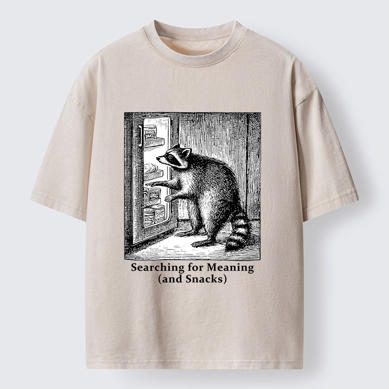 Tokyo-Tiger Raccoon Searching For Items Washed T-Shirt