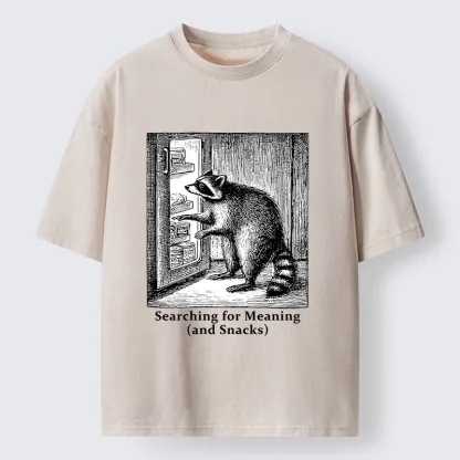 Tokyo-Tiger Raccoon Searching For Items Washed T-Shirt