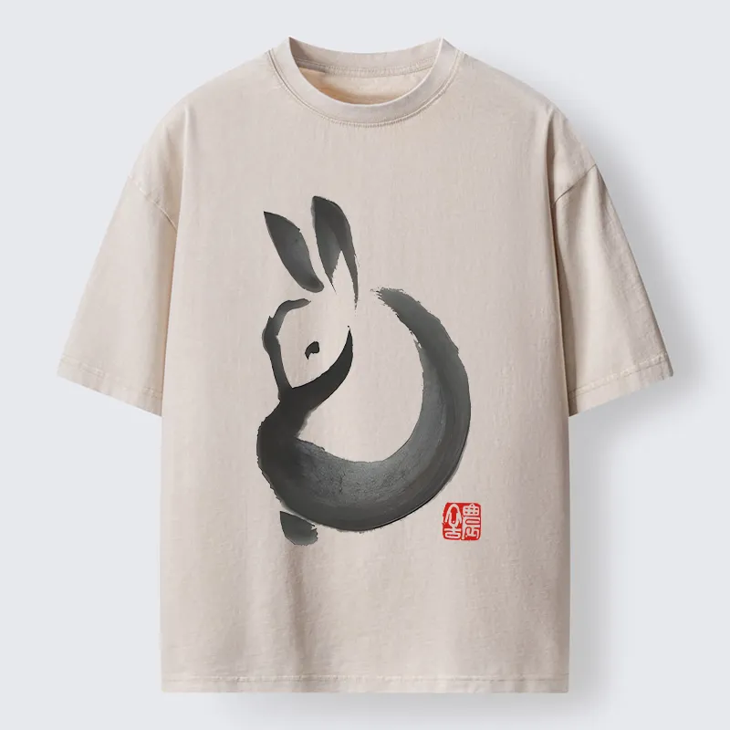 Tokyo-Tiger Ink Rabbit Washed T-Shirt