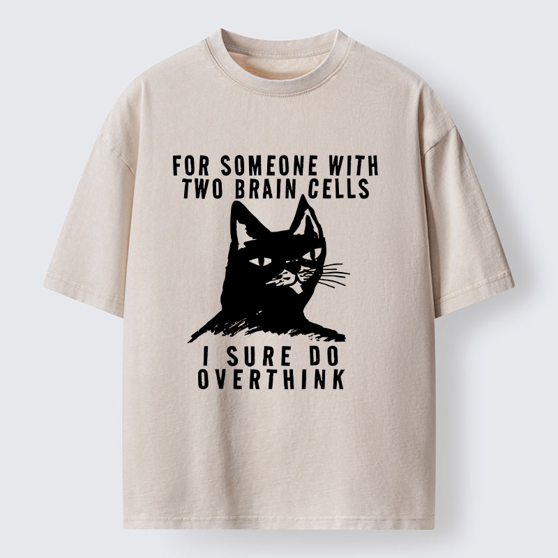 Tokyo-Tiger Overthinking Cat Washed T-Shirt