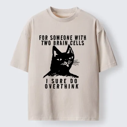 Tokyo-Tiger Overthinking Cat Washed T-Shirt