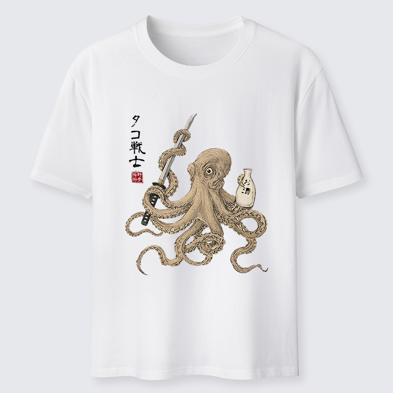 Tokyo-Tiger Octopus Samurai And Sake Classic T-Shirt