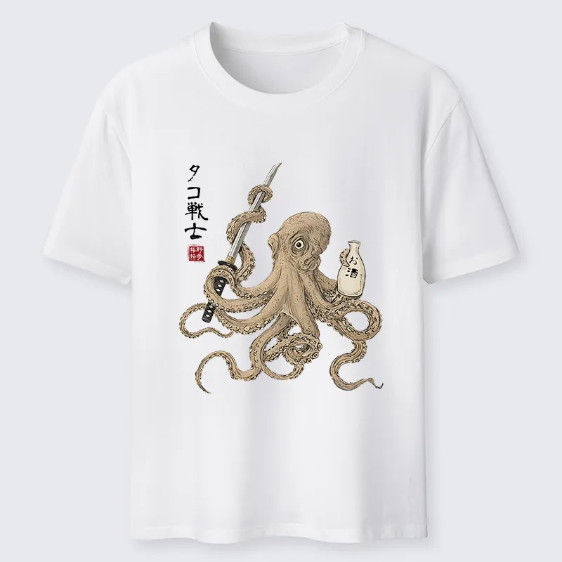 Tokyo-Tiger Octopus Samurai And Sake Classic T-Shirt
