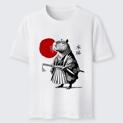 Tokyo-Tiger Capybara Samurai And Sun Classic T-Shirt