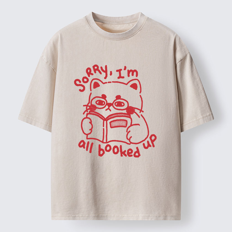 Tokyo-Tiger Booked Up Cat Washed T-Shirt