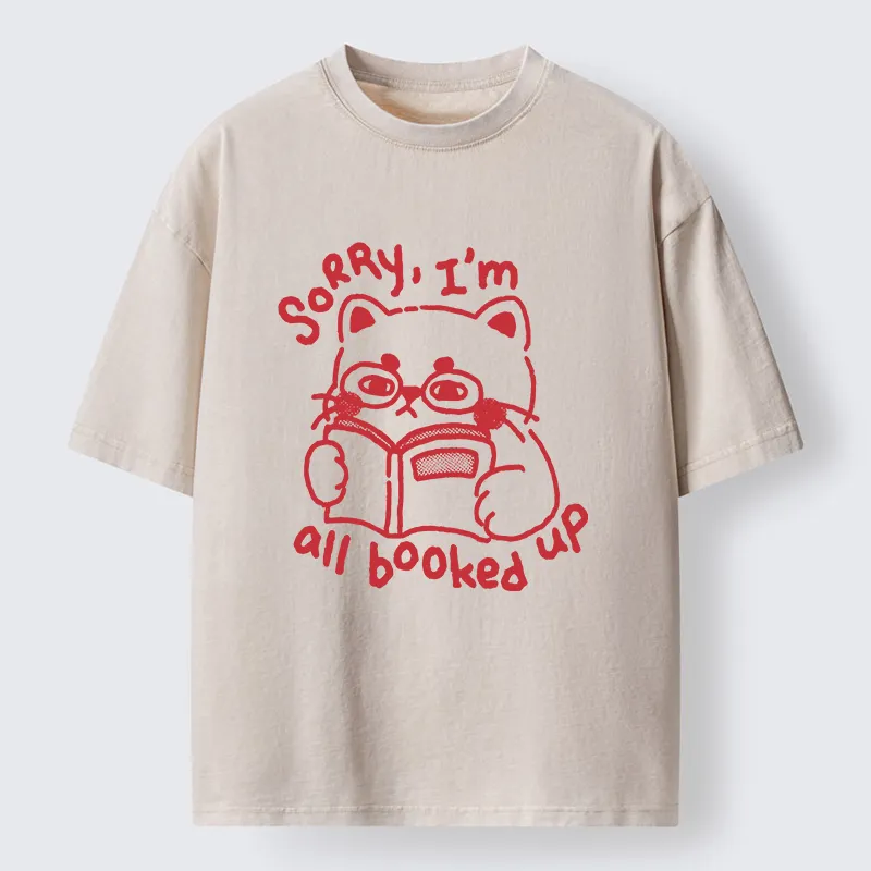 Tokyo-Tiger Booked Up Cat Washed T-Shirt