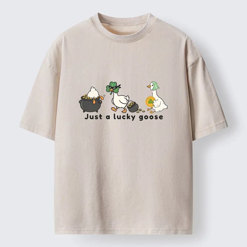 Tokyo-Tiger Just A Lucky Goose Meme Washed T-Shirt