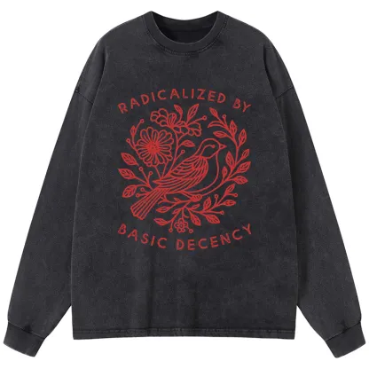 Tokyo-Tiger Pigeon That Was Moved Washed Long Sleeve T-Shirt