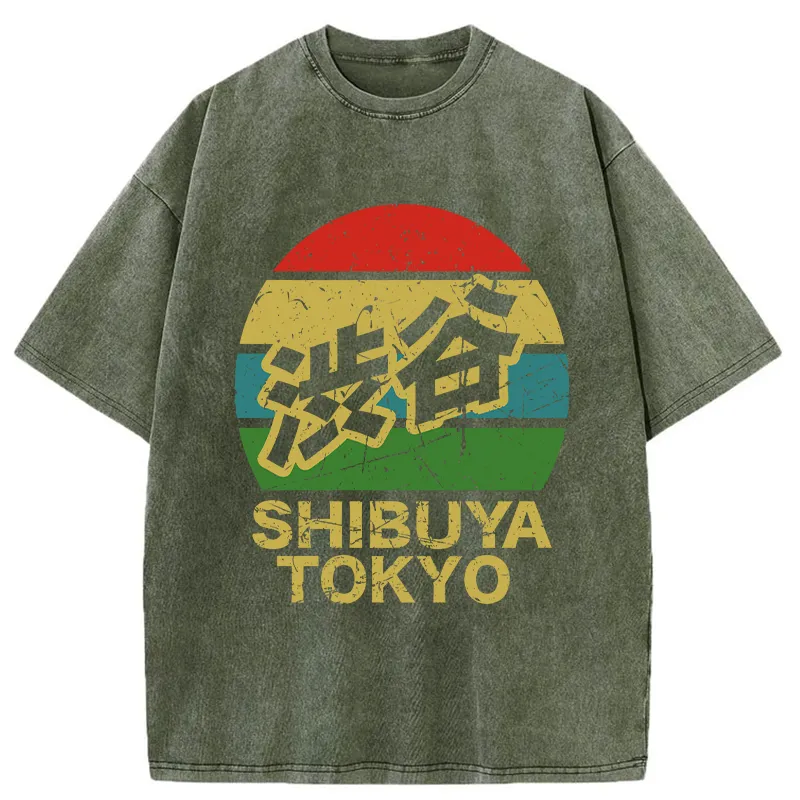 Tokyo-Tiger Shibuya Tokyo Washed T-Shirt