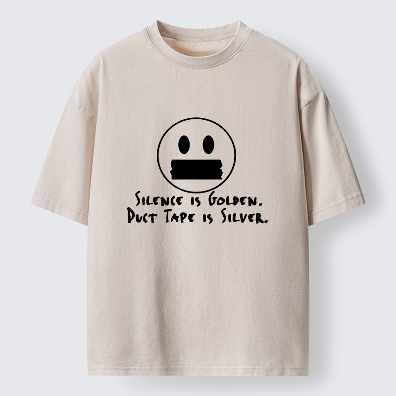 Tokyo-Tiger Duct Tape Is Silver Washed T-Shirt