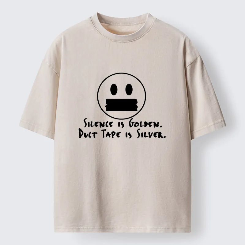 Tokyo-Tiger Duct Tape Is Silver Washed T-Shirt