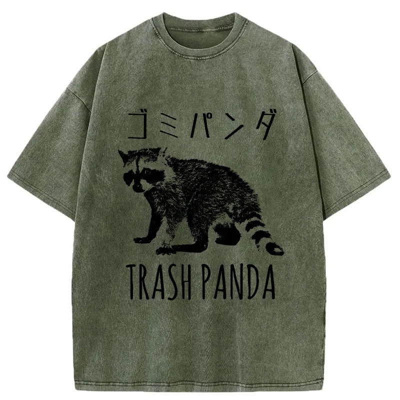 Tokyo-Tiger Funny Trash Panda Washed T-Shirt Sale