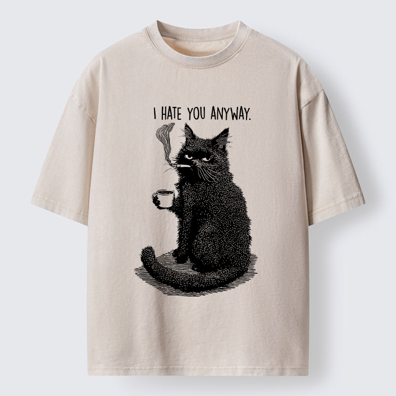 Tokyo-Tiger Cat Hate You Washed T-Shirt