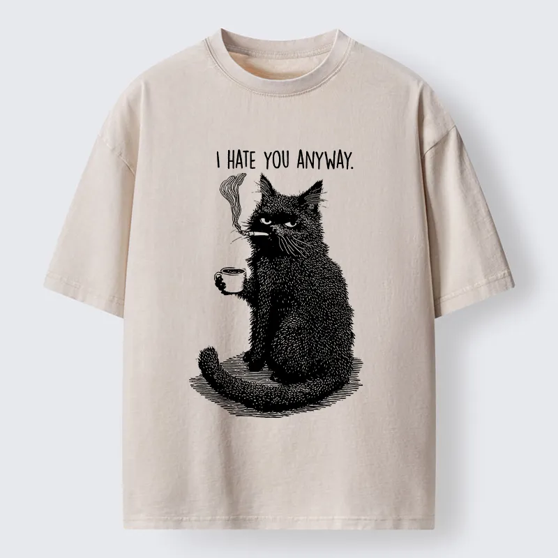 Tokyo-Tiger Cat Hate You Washed T-Shirt