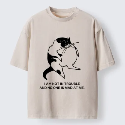 Tokyo-Tiger Introverted Kitten Japan Washed T-Shirt