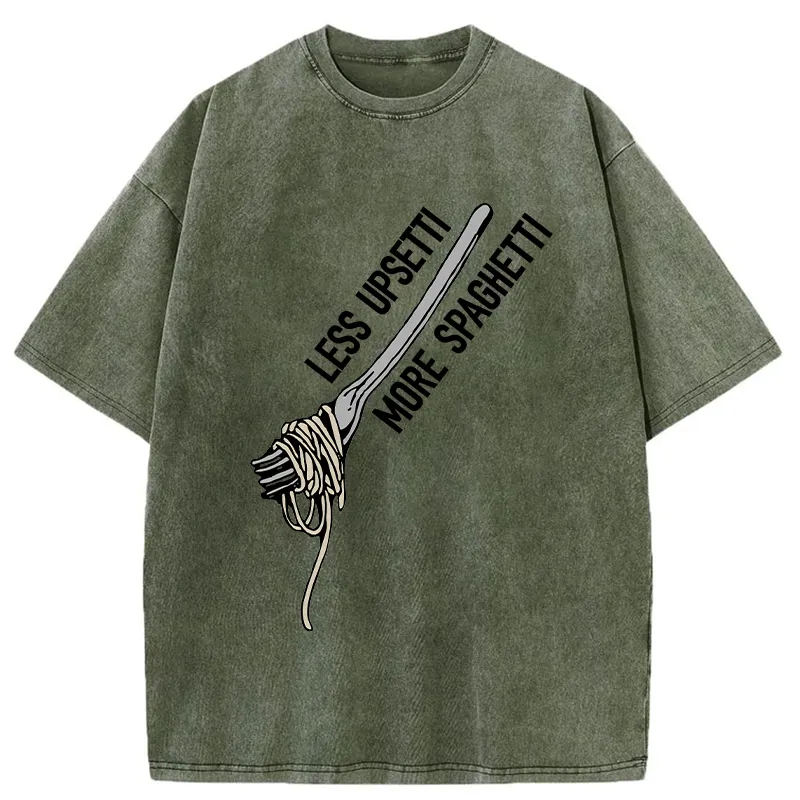 Tokyo-Tiger Less Upset More Spaghetti Washed T-Shirt